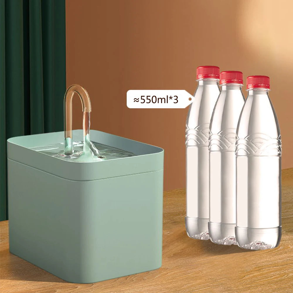 Fontana d'acqua per gatti USB, filtro automatico, 1,5 L, silenziosa