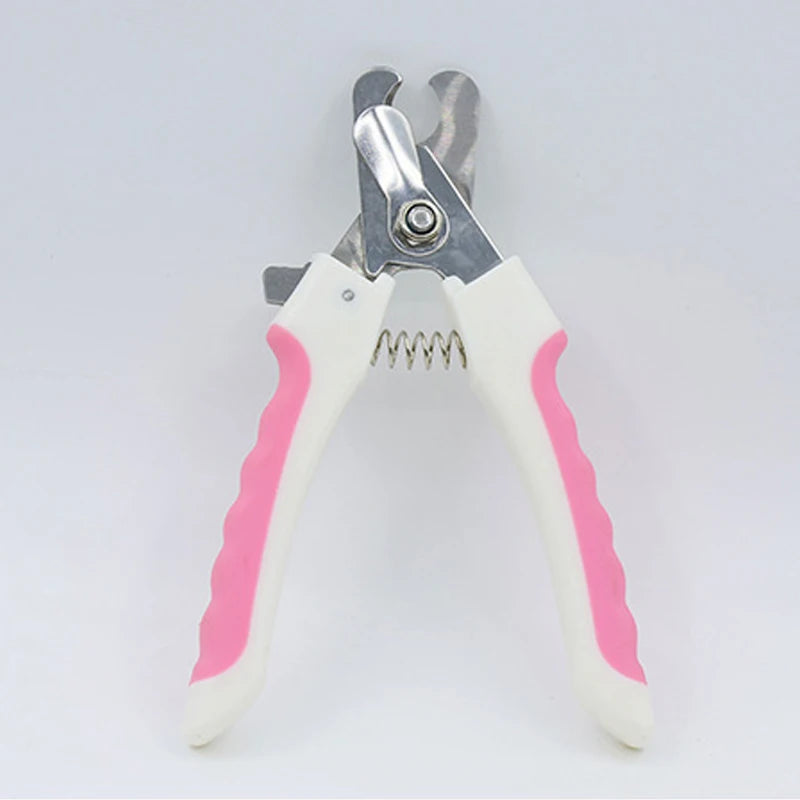 Tagliaunghie in acciaio inox con manico diritto per cani e gatti – set completo