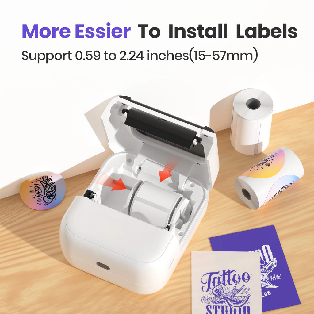 Mini stampante termica wireless per tatuaggi e etichette, stampa rapida da 20…