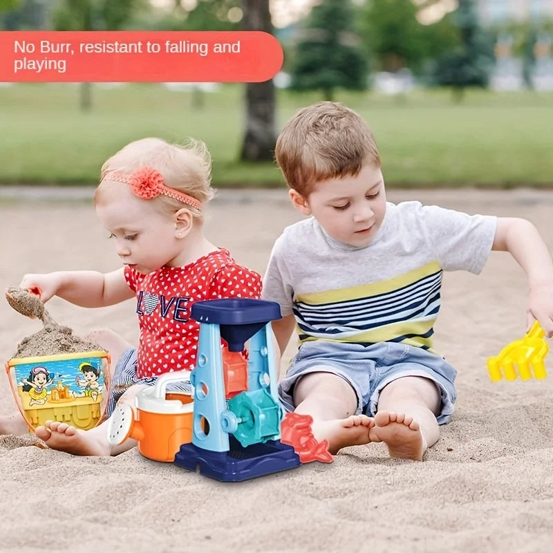 Set Spiaggia per Bambini: Ruota, Secchiello, Scooter, Paletta, Rastrello, Barca