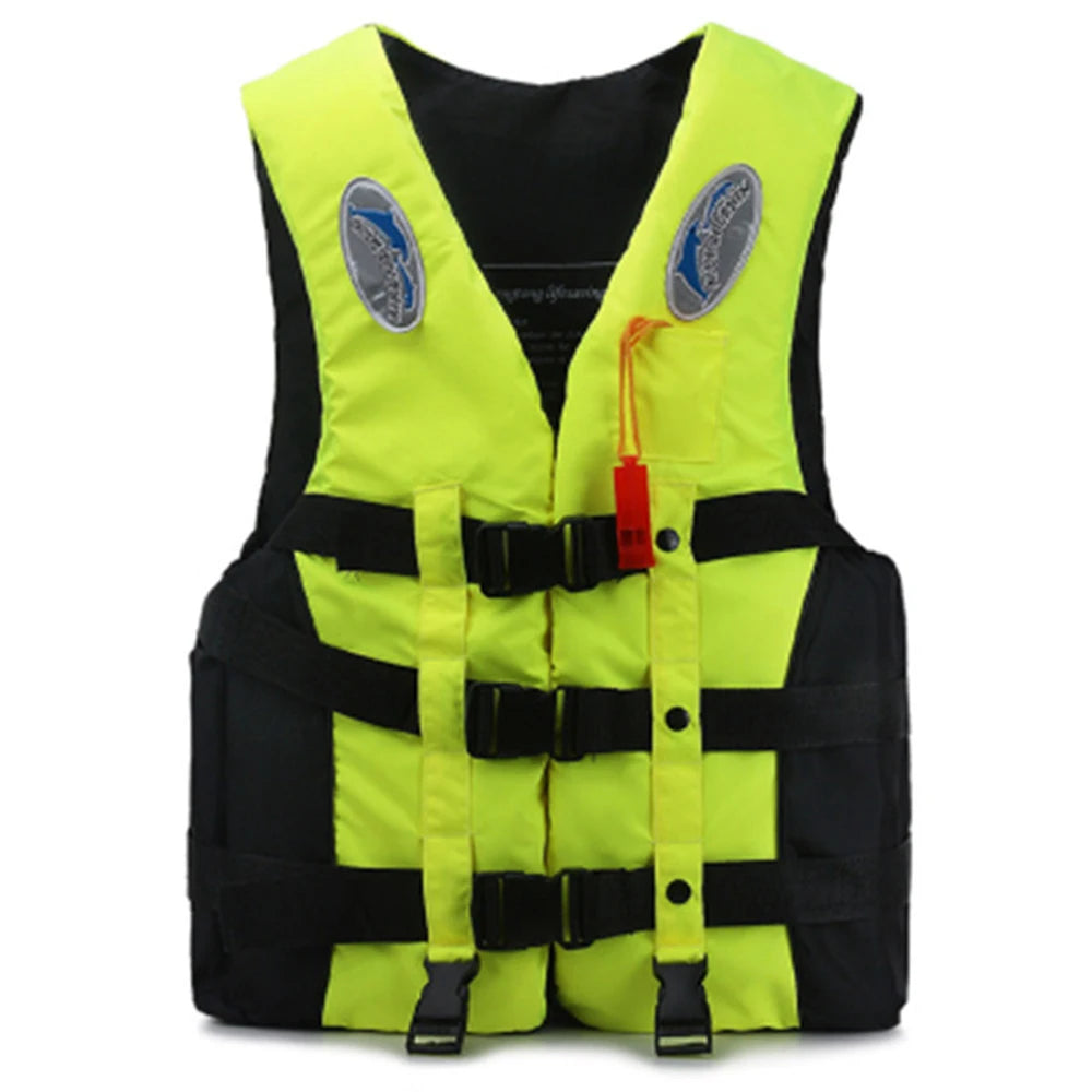 Outdoor Adult Swimming Life Jacket Adjustable Buoyancy Survival Suit Polyester Children Life Vest With Whistle