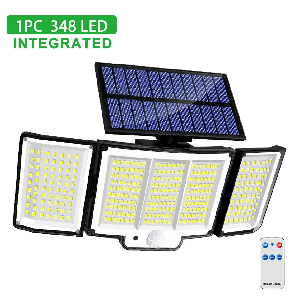 Lampada Solare LED 234/318/348 con Sensore di Movimento, 3 Modalità, IP65…