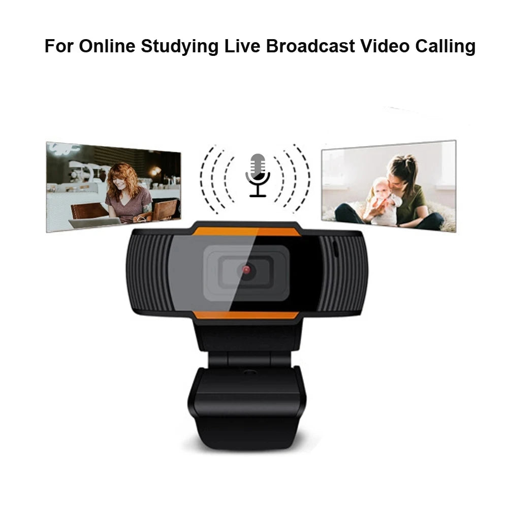 Webcam HD USB 1080p con microfono integrato e rotazione 30° per PC e laptop