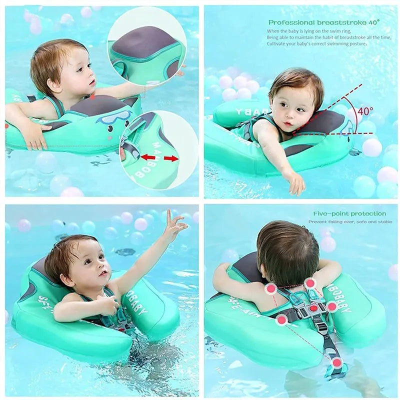 Non Inflatable Mambobaby Baby Swimming Float Foot Pad Seat Float Swim Trainer Solid Noninflatable Swim Ring