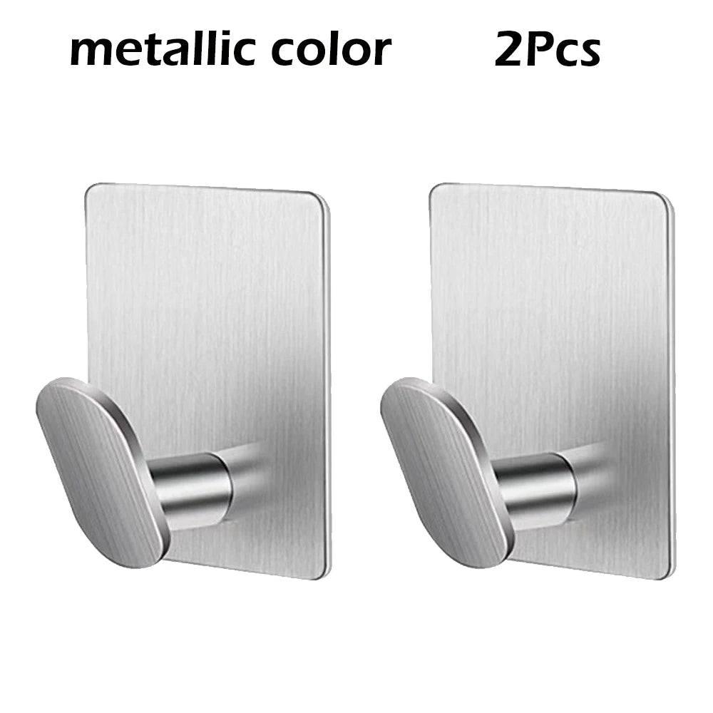 Ganci da parete adesivi in acciaio inox per bagno e cucina – set da 4 pezzi
