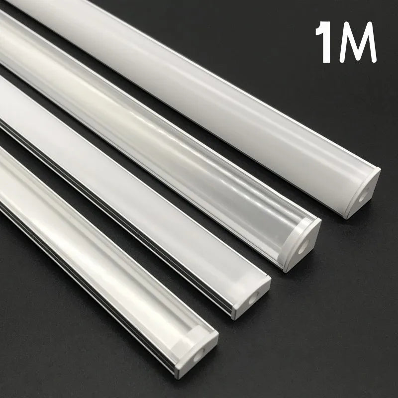 Profilo in Alluminio a U da 1 m per Strisce LED da 8‑12 mm – Kit da 10 pezzi