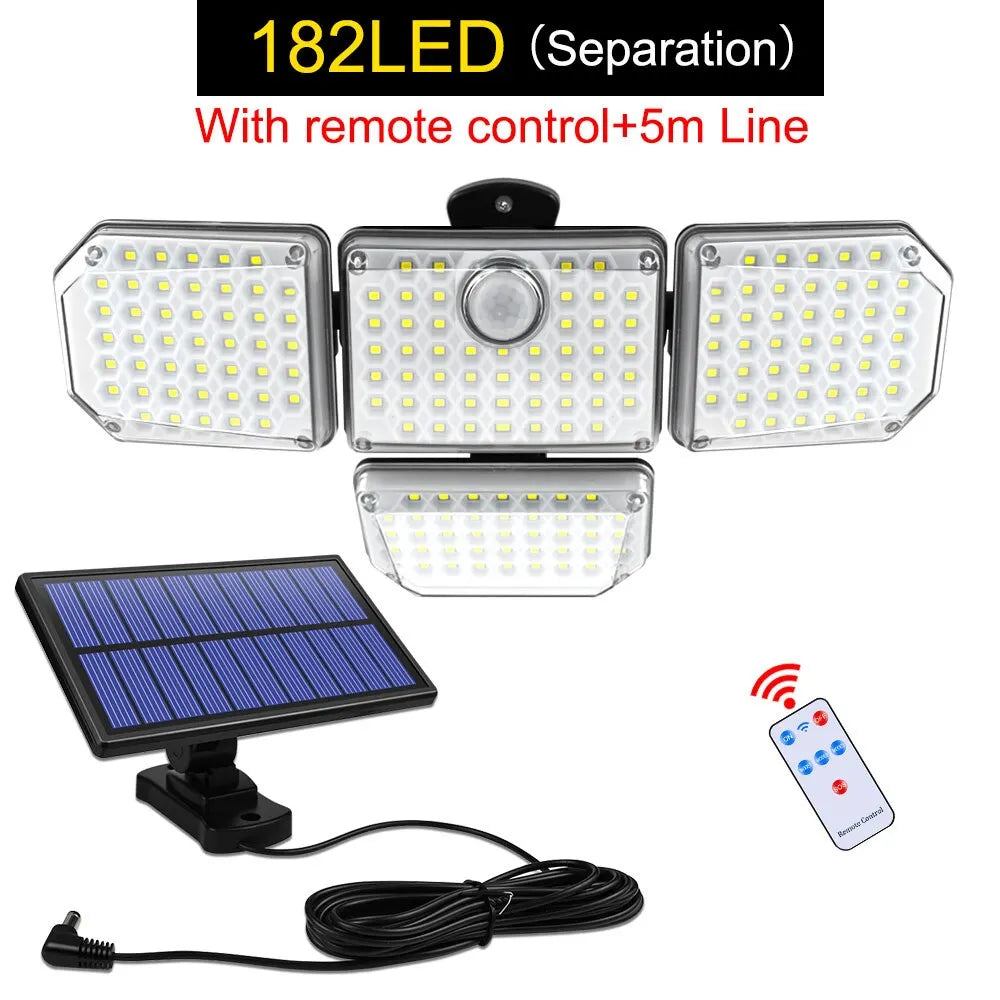 Lampada Solare da 20W IP65 con Testa Regolabile e 3 Modalità