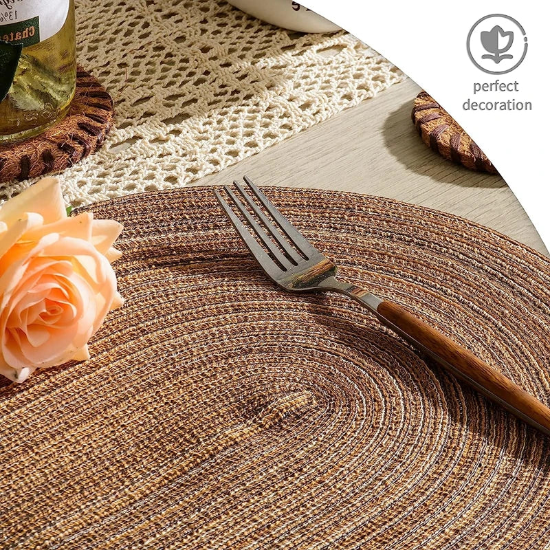 Tovagliette Ovale Intrecciate in Eco-Poliestere – Set da 1, 4, 6 o 10 pezzi