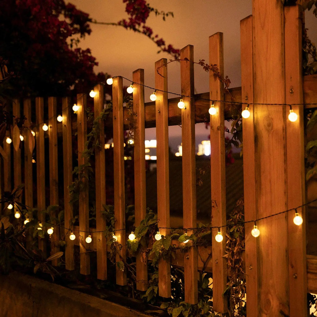 Luci a filo solari da giardino 200 LED globo cristallo, 8 modalità, impermeabili
