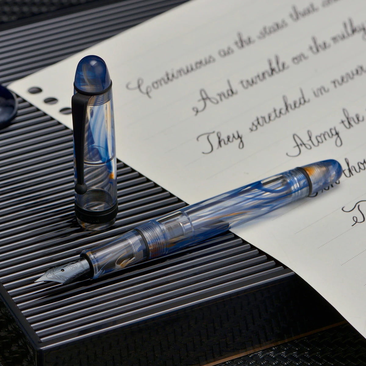 Asvine V126 Vacuum Filling Fountain Pen EF/F/M/ Stub 1.1 Nib, Transparent Brown/ Matte Gray, White Acrylic Writing Gift Set