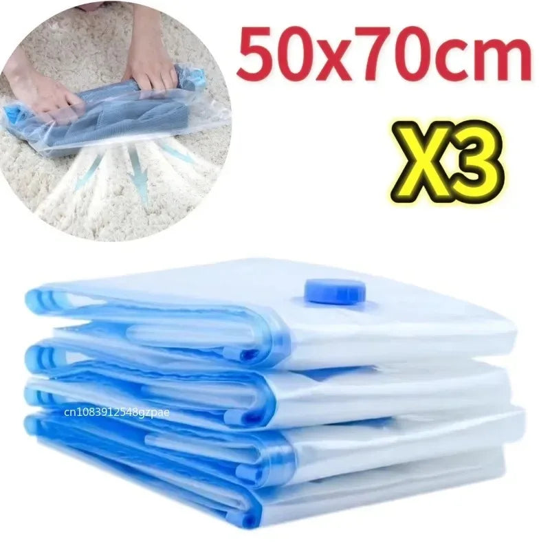 Sacchetti sottovuoto 3/5 pezzi per abiti e biancheria – compressione e spazio