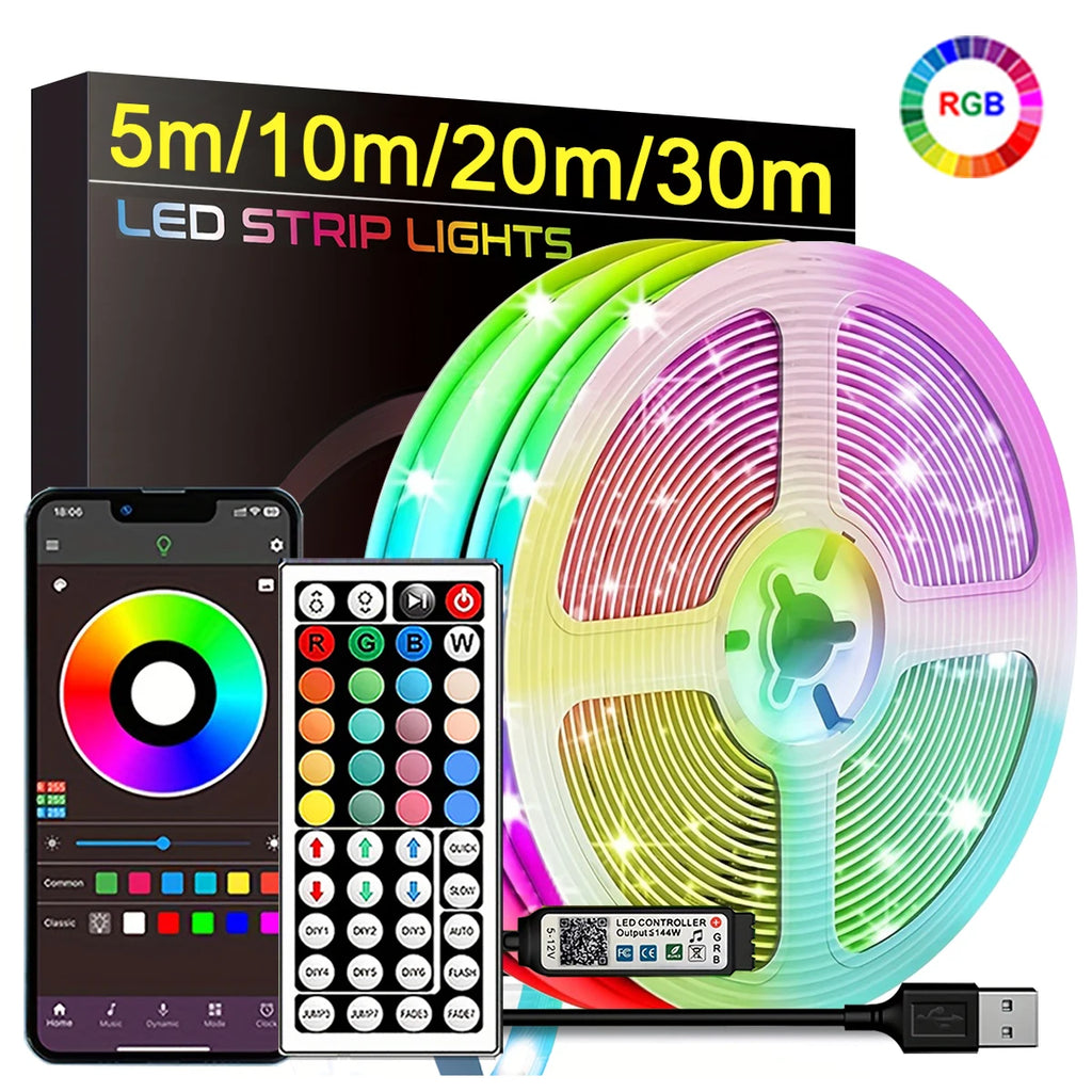 Striscia LED RGB con APP e Telecomando — 5M fino a 30M per Camera e TV