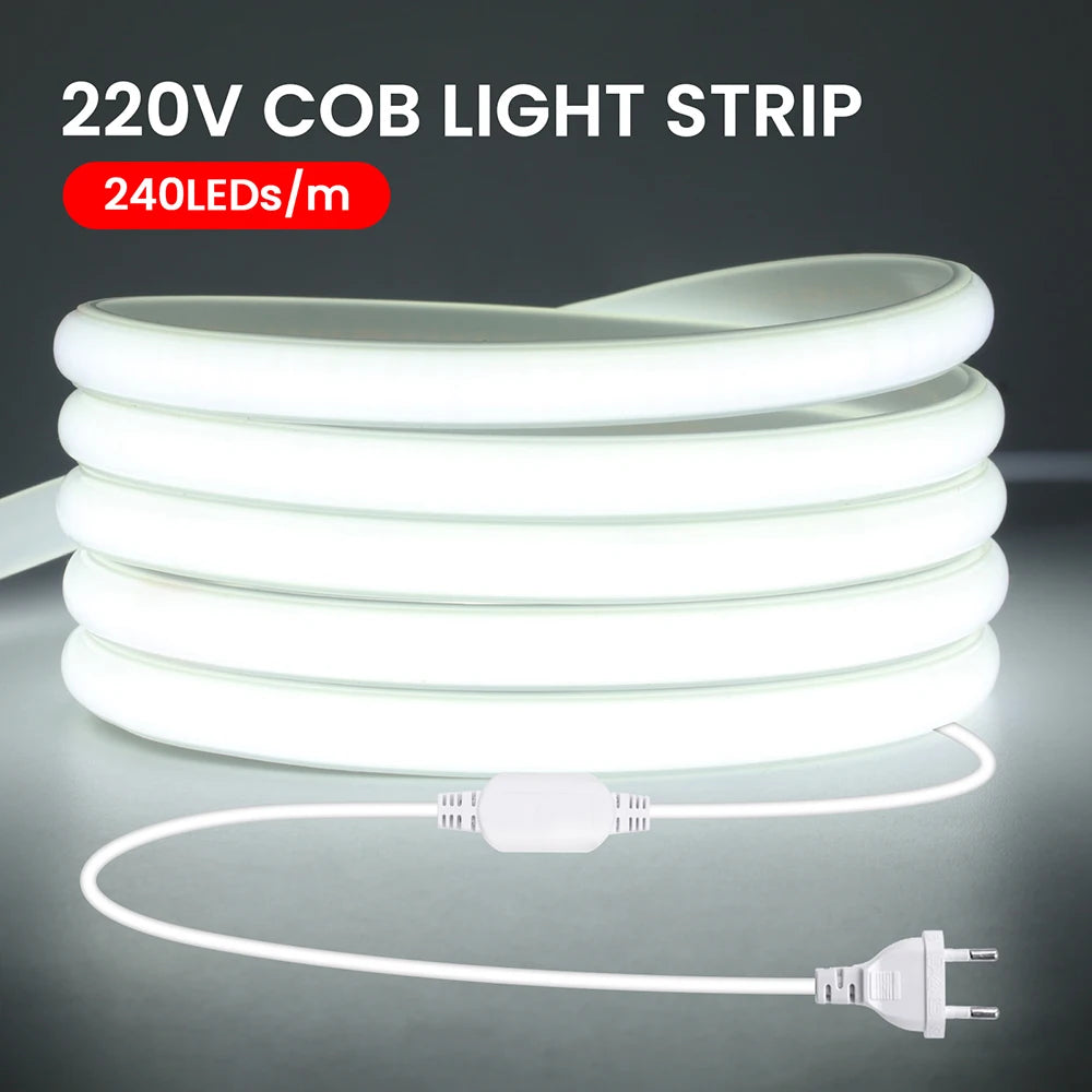Striscia LED Neon COB dimmer 220 V, 3000‑6000 K, impermeabile, da 0,5 a 30 m