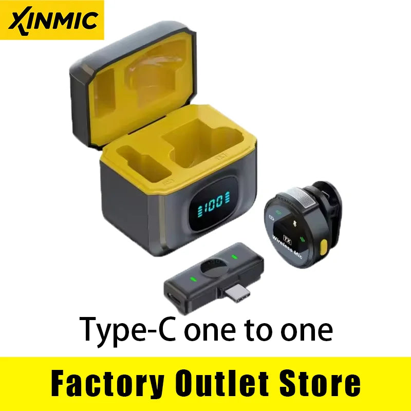 XinMic J6 Wireless Lavalier Lapel Microphone Noise Cancel Live Mini Mic iPad Android Type-C Phone Outdoor Recording Interview PC