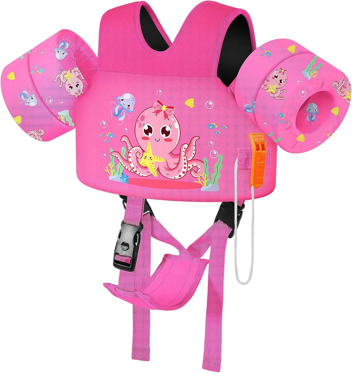 Gilet de sauvetage pour enfants 15-30 lb avec brassards cartoon et sangle…