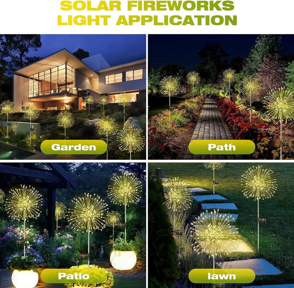 Luci Solari a Fuochi d'Artificio per Giardino – LED Waterproof IP68