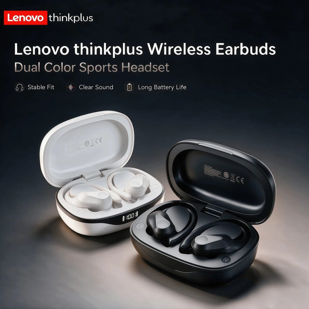Cuffie wireless sport con ANC, Bluetooth 5.3, LED batteria, microfono