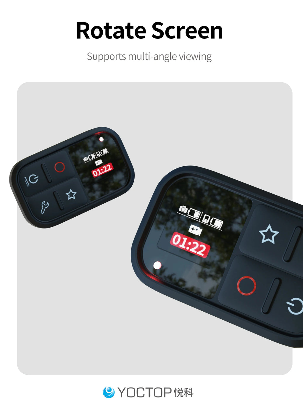YOCTOP Is Suitable for DJI Sports Camera Bluetooth Remote Control Compatible with Action6/5 Pro/4 Osmo360 Controller Accessories