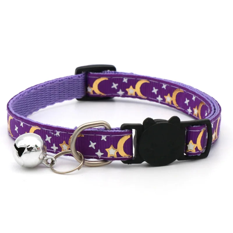 Collarino con campanella stelle e luna per cani e gatti – regolabile e…