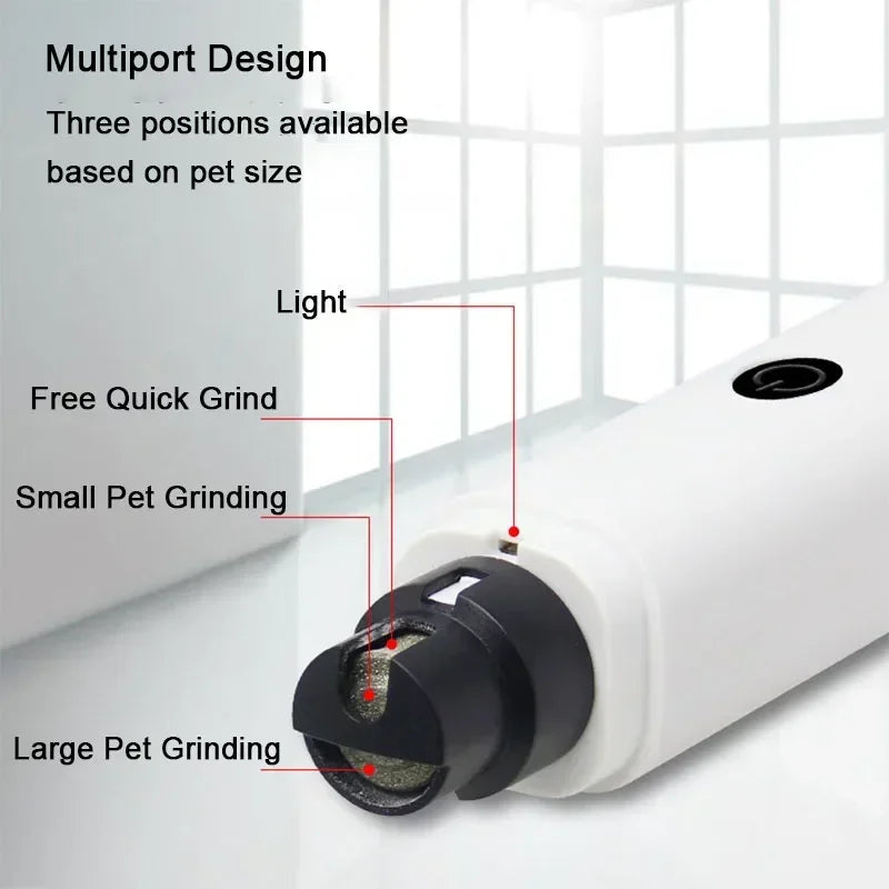 Tagliacutte elettrico ricaricabile per unghie cani e gatti con luce LED