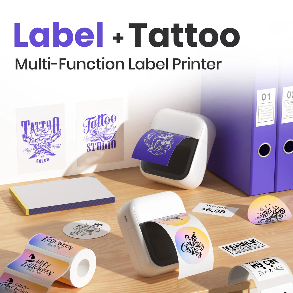Mini stampante termica wireless per tatuaggi e etichette, stampa rapida da 20…