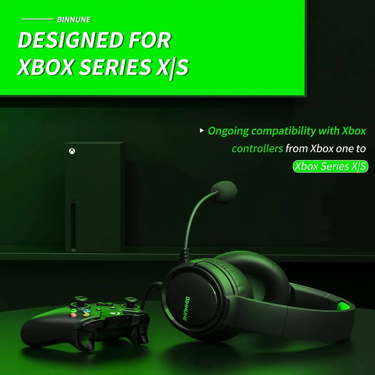 Headset Gaming con Microfono per Xbox, PS5, PC – 50mm Driver Titanio, Cavo 1.8m