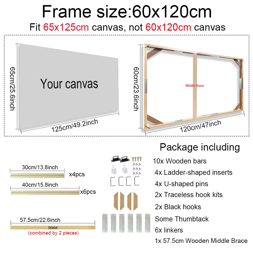 Cornice Moderna in Legno per Canvas, 24 Misure