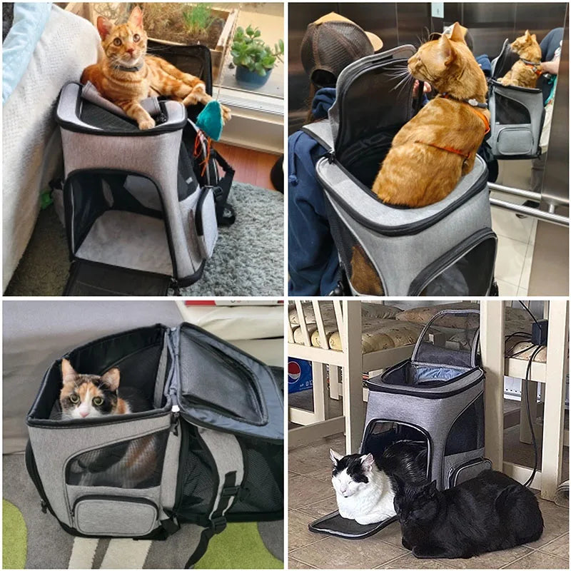 Zaino Trasporto Animali Respiraibile, Pieghevole, Capiente per Gatti e Cani…