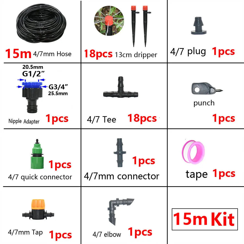 Kit Irrigazione a Goccia 13 cm – Sistema Regolabile per Giardino e Vasi