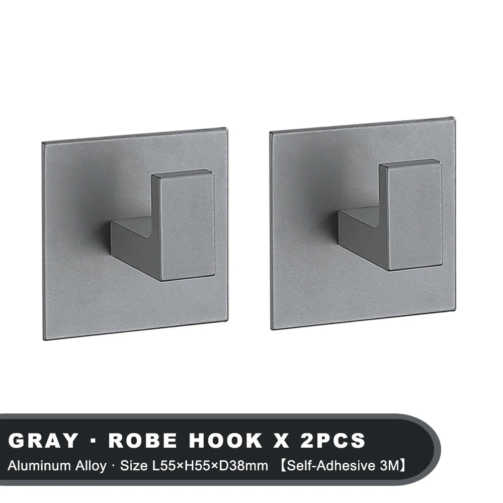 strong adhesive wall hook set – 1 to 4 black matte hooks for coat, towel, robe