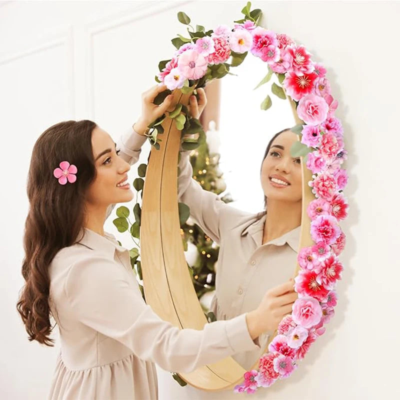 3-10cm Pink Artificial Flowers Head Silk Fake Rose Flower Wedding Marriage Decoration Party Supplies for Home Decor Garland