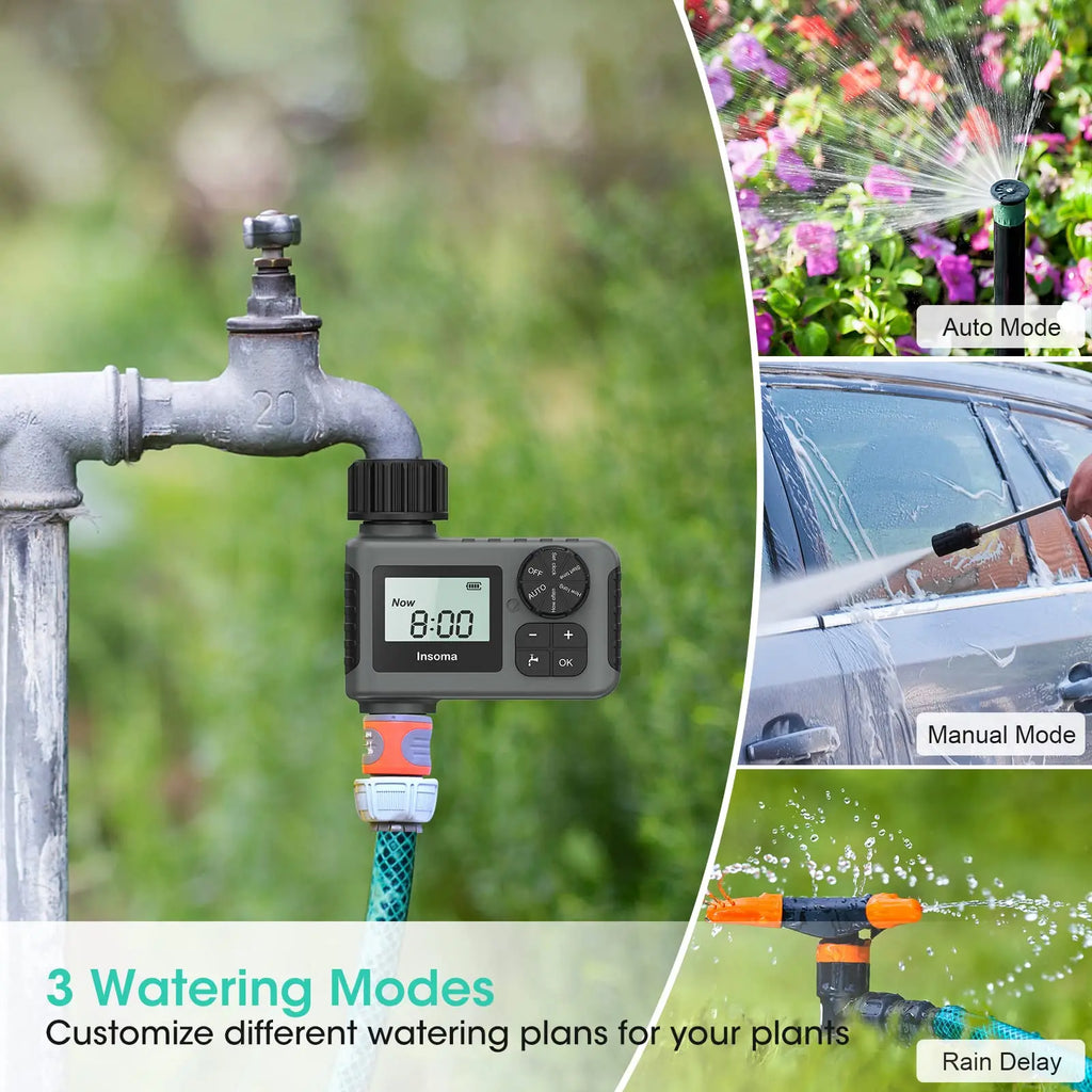 Timer automatico per irrigazione con display LCD e protezione IPX7