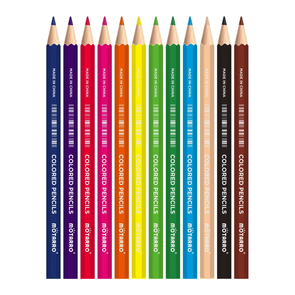 Set 12 Matite Colorate per Acquerello – Disegno, Schizzi e Scrittura Scolastica