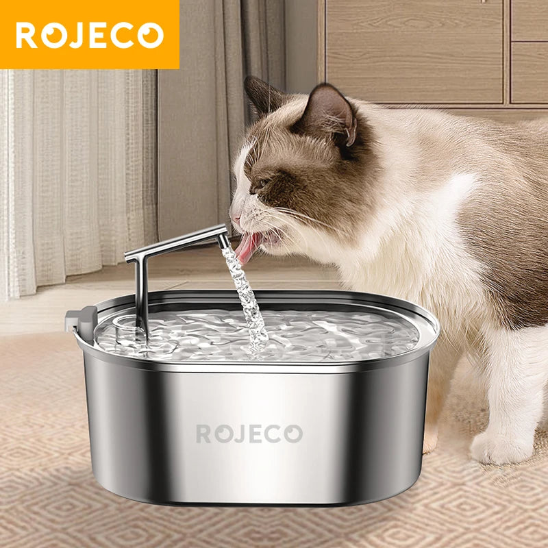 Fontana d'acqua in acciaio inox per gatti e cani - 3,2 L, silenziosa e…
