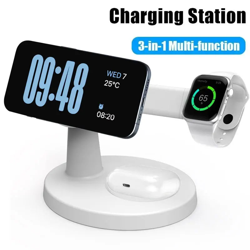 Caricatore wireless 3 in 1 magnetico per iPhone, Apple Watch e AirPods