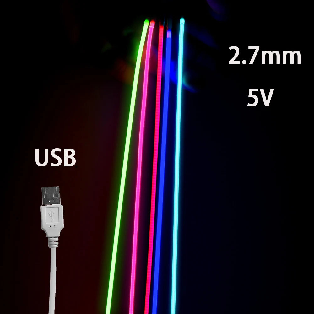 Striscia LED USB 5V COB Multicolore 2,7 mm – 480 LED per PC e Ambienti Interni