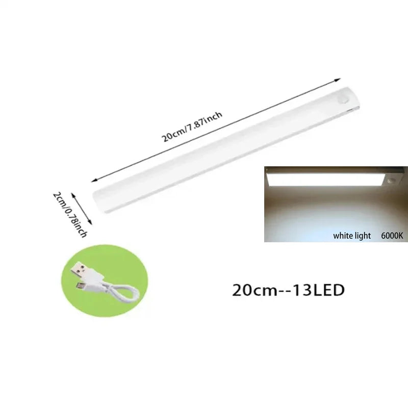 Luce LED ricaricabile con sensore di movimento e fissaggio magnetico per armadi