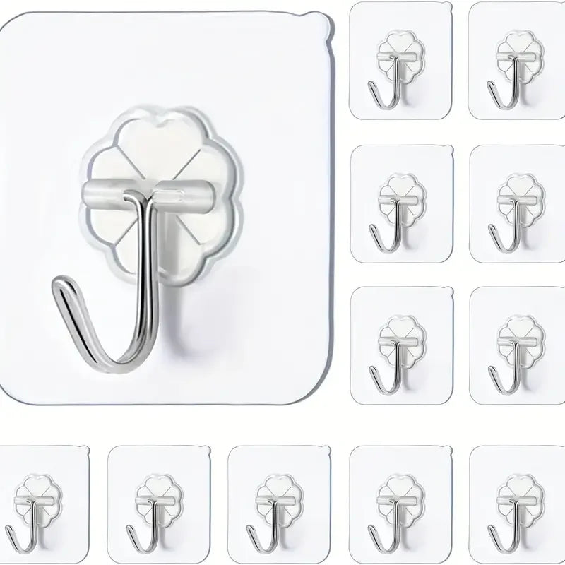Ganci trasparenti autoadesivi multiuso per chiavi e asciugamani – cucina e bagno