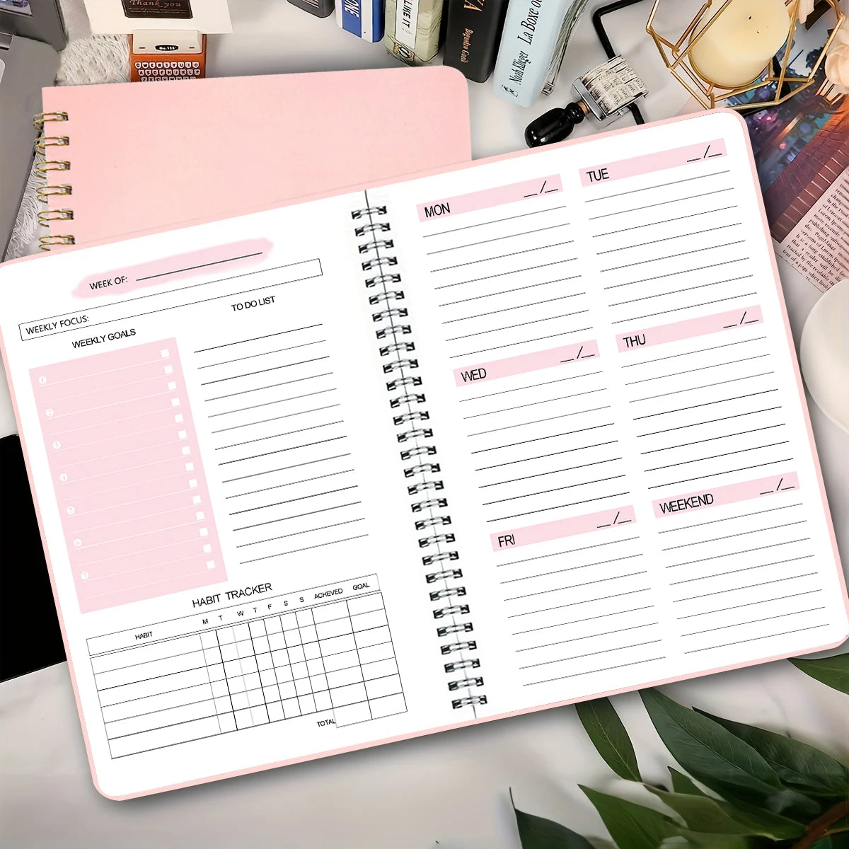 Planner A5 52 settimane - Agenda giornaliera non datata con PVC
