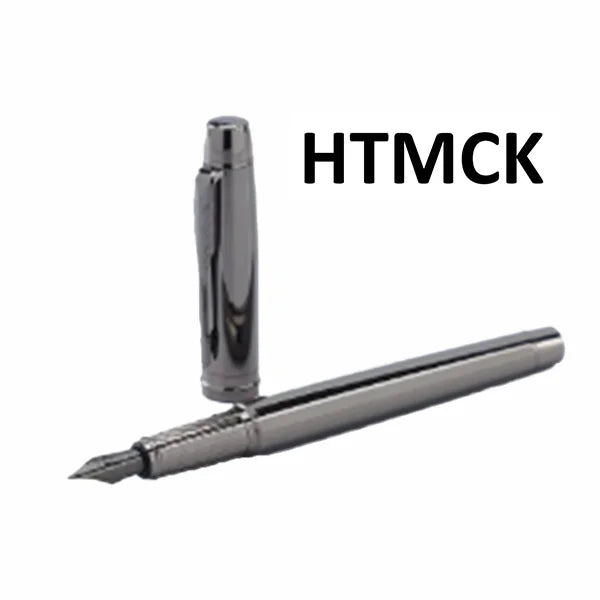 Penna stilografica metallica premium grigio argento, punta 0.5 mm – eleganza…