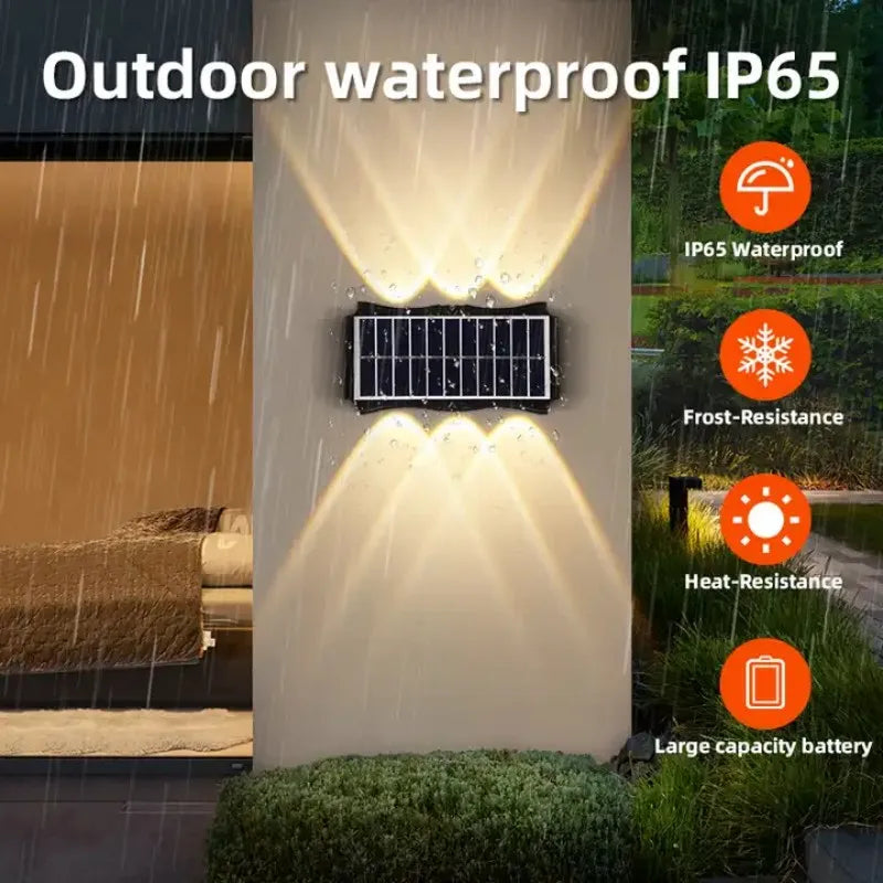 Lampada da Parete Solare LED per Esterni – Illuminazione Waterproof Up & Down