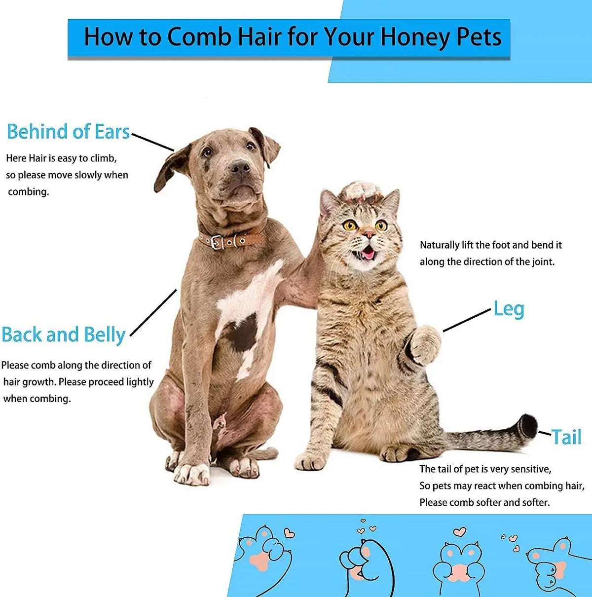 Spazzola per peli di cane e gatto – Rimuove peli, massaggia e pulisce