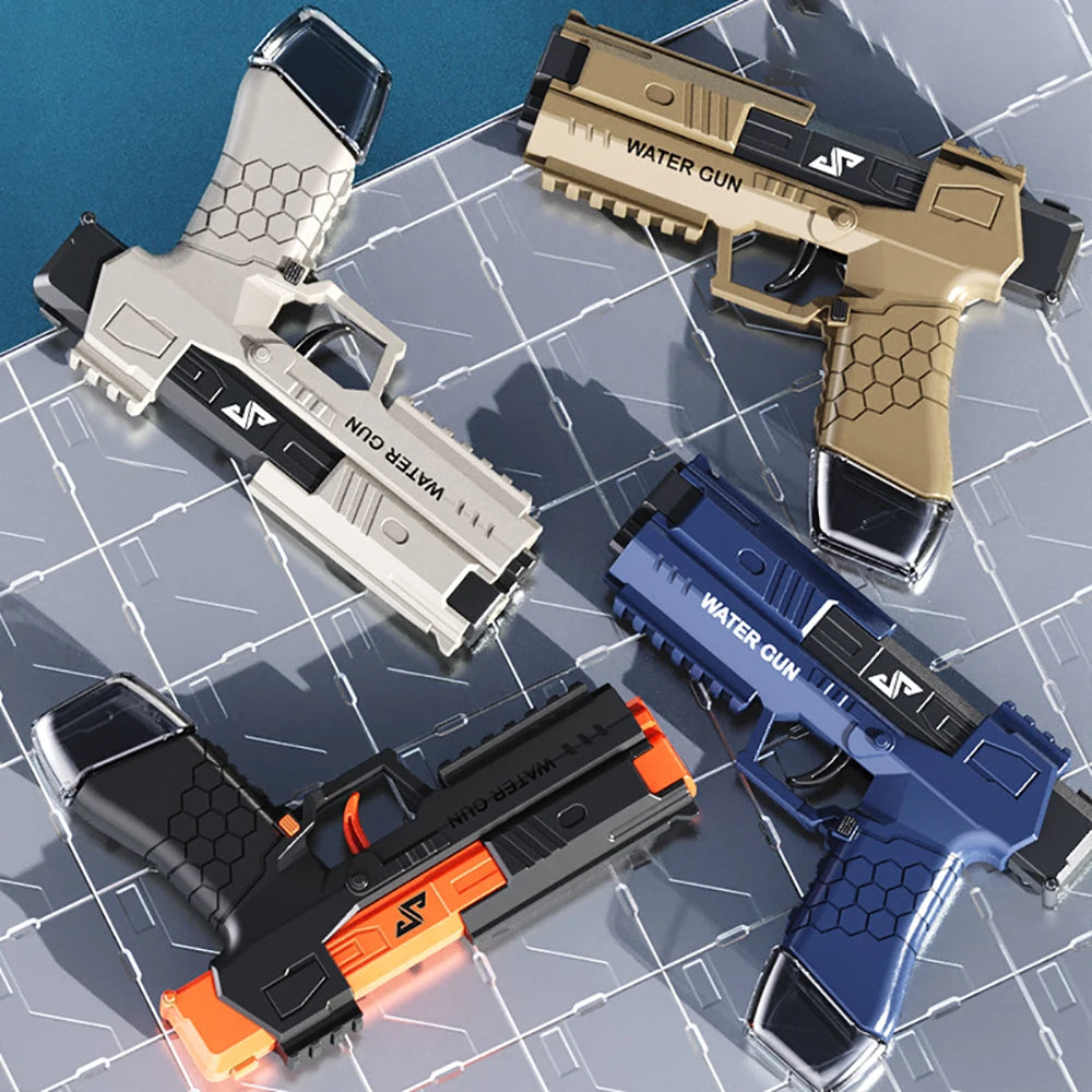 Children Summer Magazine Clip Water Gun non Electric Pistol High-Pressure Full Automatic Shooting Water Beach Toy Gun For Kids