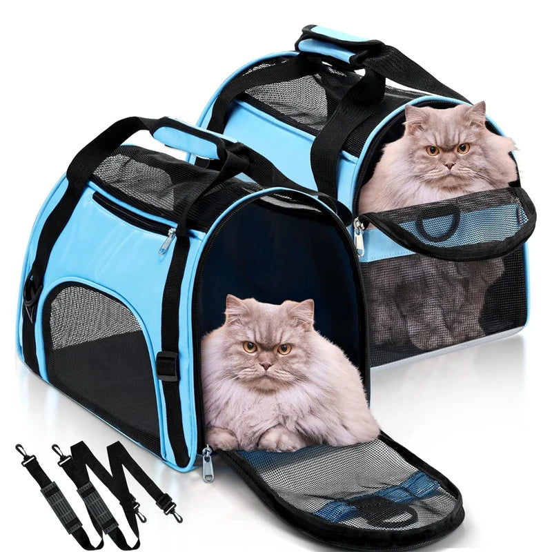 Borsa trasportabile pieghevole per cani e gatti, rete traspirante con chiusura…