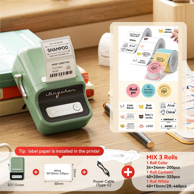 Stampante termica B21: etichette wireless per abbigliamento, gioielli e…