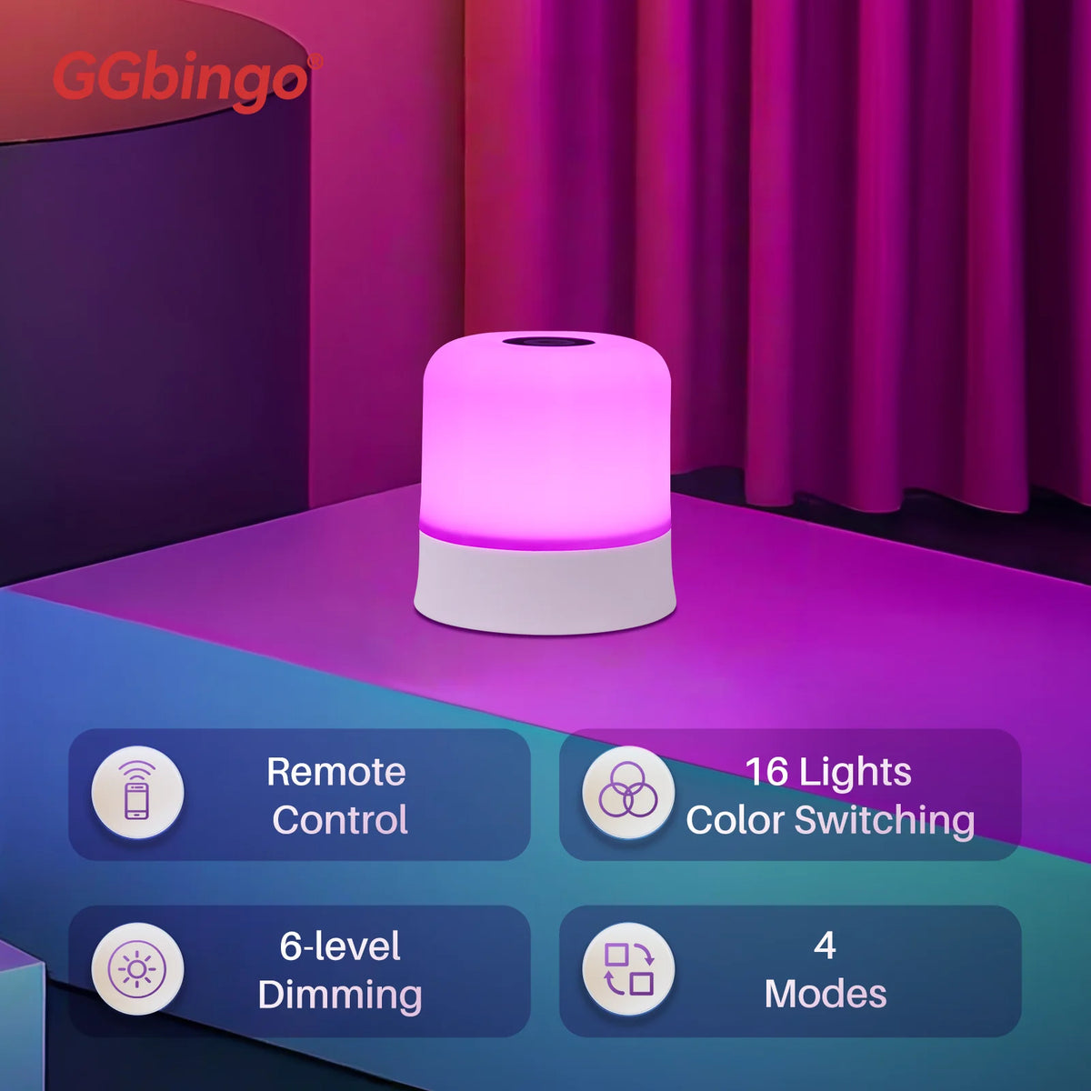 Lampada Notturna Touch RGB Ricaricabile con Telecomando – Illuminazione…