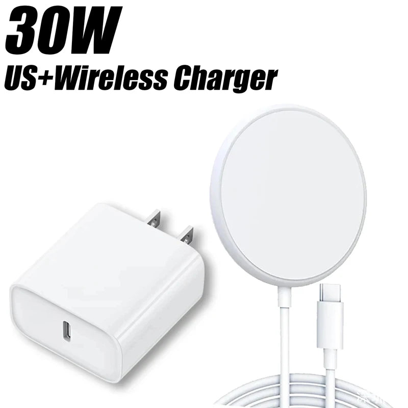 Caricatore Rapido 30W USB‑PD con Magnetico Wireless per iPhone 11‑16, Tipo C