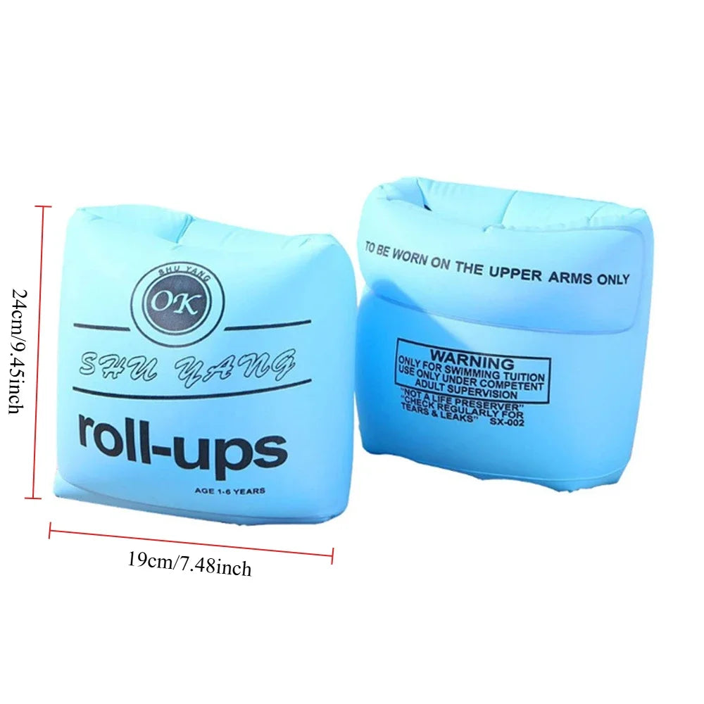 Adult Kids Universal Inflatable Armbands Arm Swimming Rings Double Air Bag Arm Float Rings Pool Floaters Swim Arm Rings