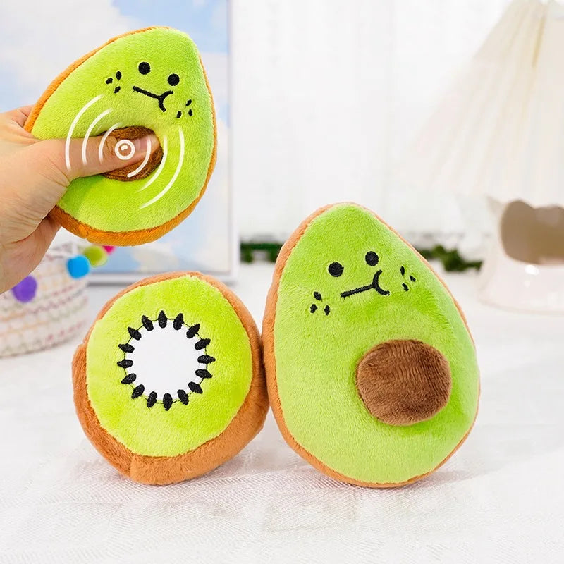 Giocattolo in peluche avocado/kiwi per cani e gatti, masticabile, resistente e…
