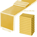Premium Satin Table Runner Gold Table Flags Wedding Silk Fabric for Banquet, Graduation Birthday Party Decorations Table Decor